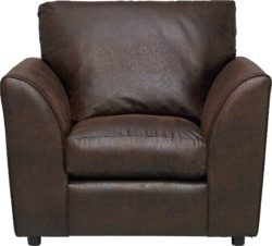 HOME - New Alfie - Leather Effect Chair - Chocolate